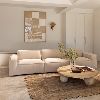 Brighton Indoor 3 Seater Fabric Sofa Lounge with Ottoman