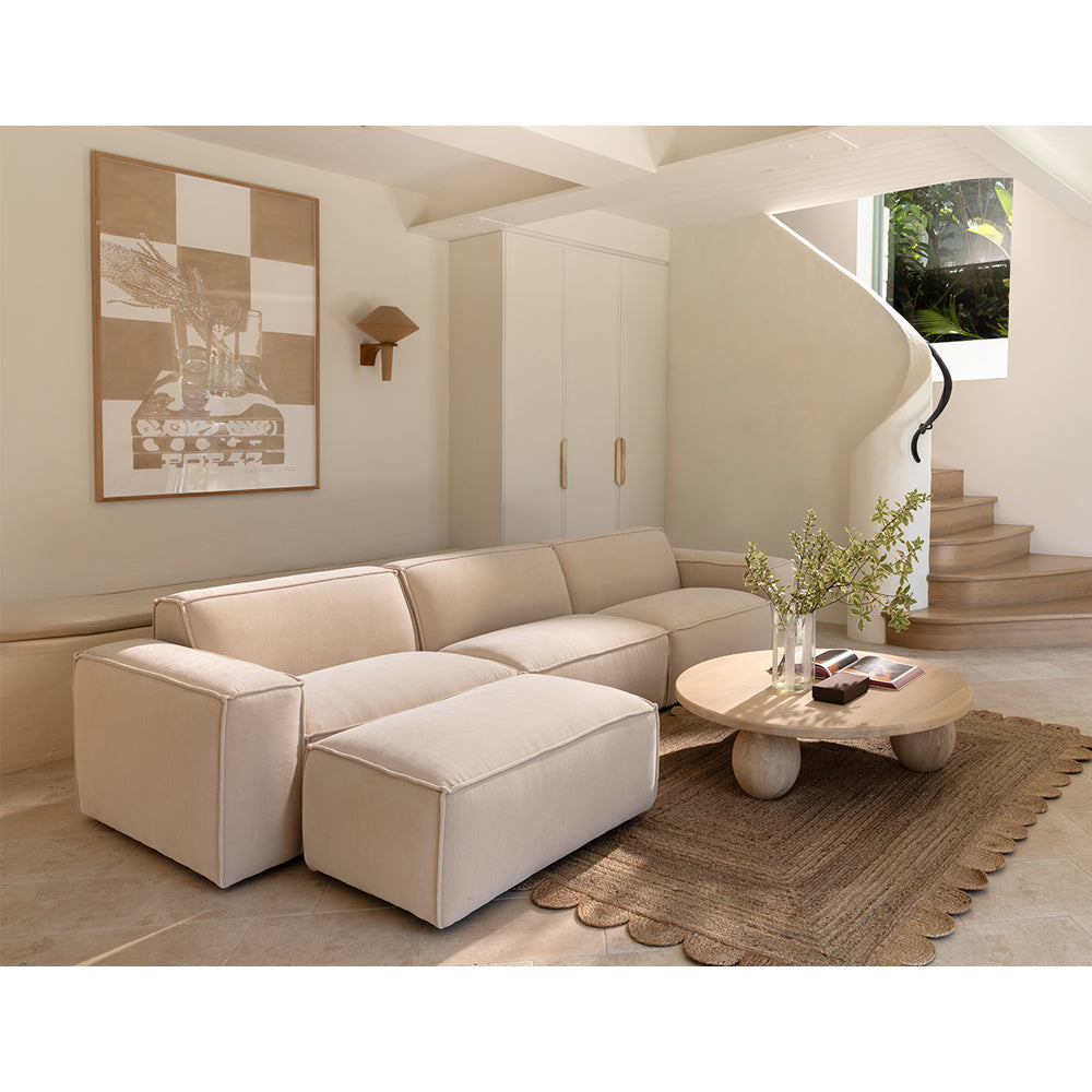 Brighton Indoor 3 Seater Fabric Sofa Lounge with Ottoman