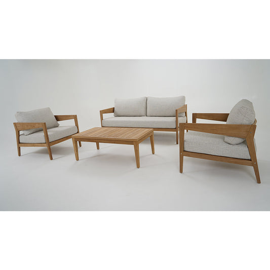 Caledonia 2+1+1 Outdoor Teak Timber Lounge Setting with Coffee Table