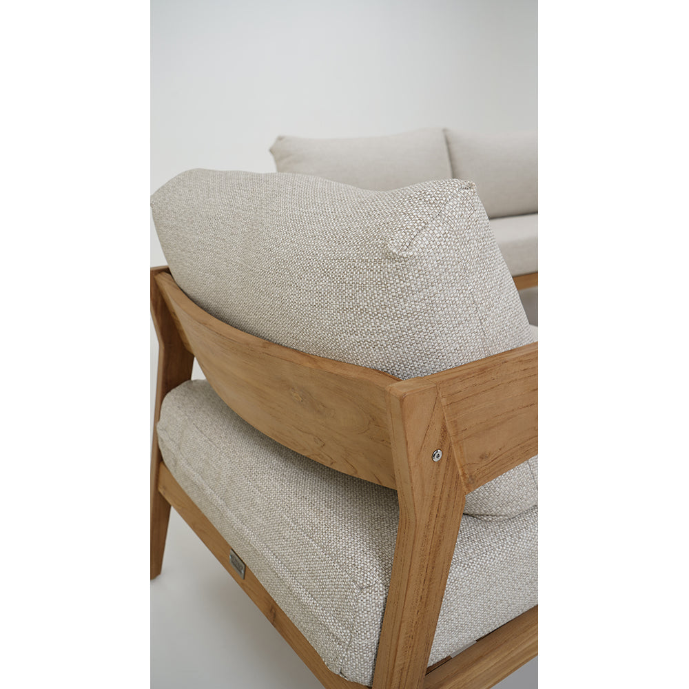 Caledonia 2+1+1 Outdoor Teak Timber Lounge Setting with Coffee Table