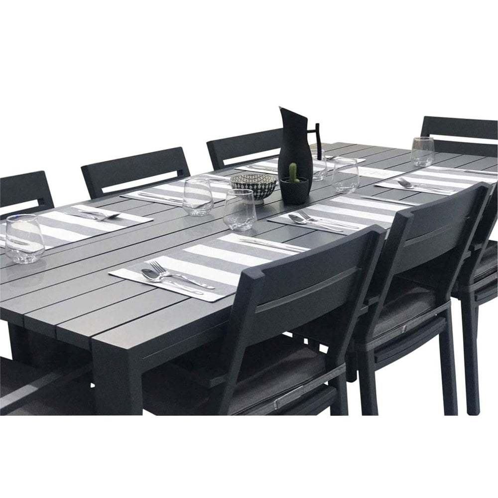 Capri 8 Seater Outdoor Aluminium Dining Setting with Santorini Chairs