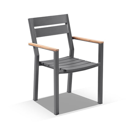 Hugo Ceramic 2.5m Outdoor Aluminium Dining Table with 8 Capri Chairs Setting