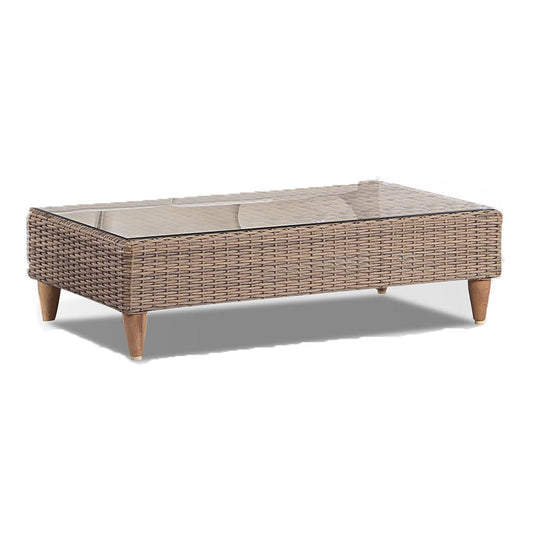 Carolina Outdoor Wicker Coffee Table in Brushed Wheat