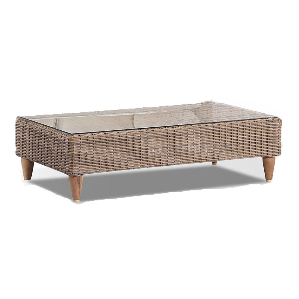 Carolina Outdoor Wicker Coffee Table in Brushed Wheat