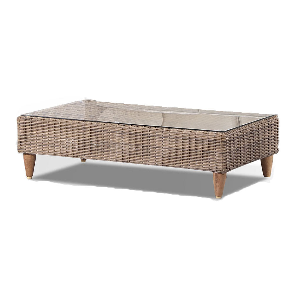 Carolina Outdoor Wicker Coffee Table in Brushed Wheat