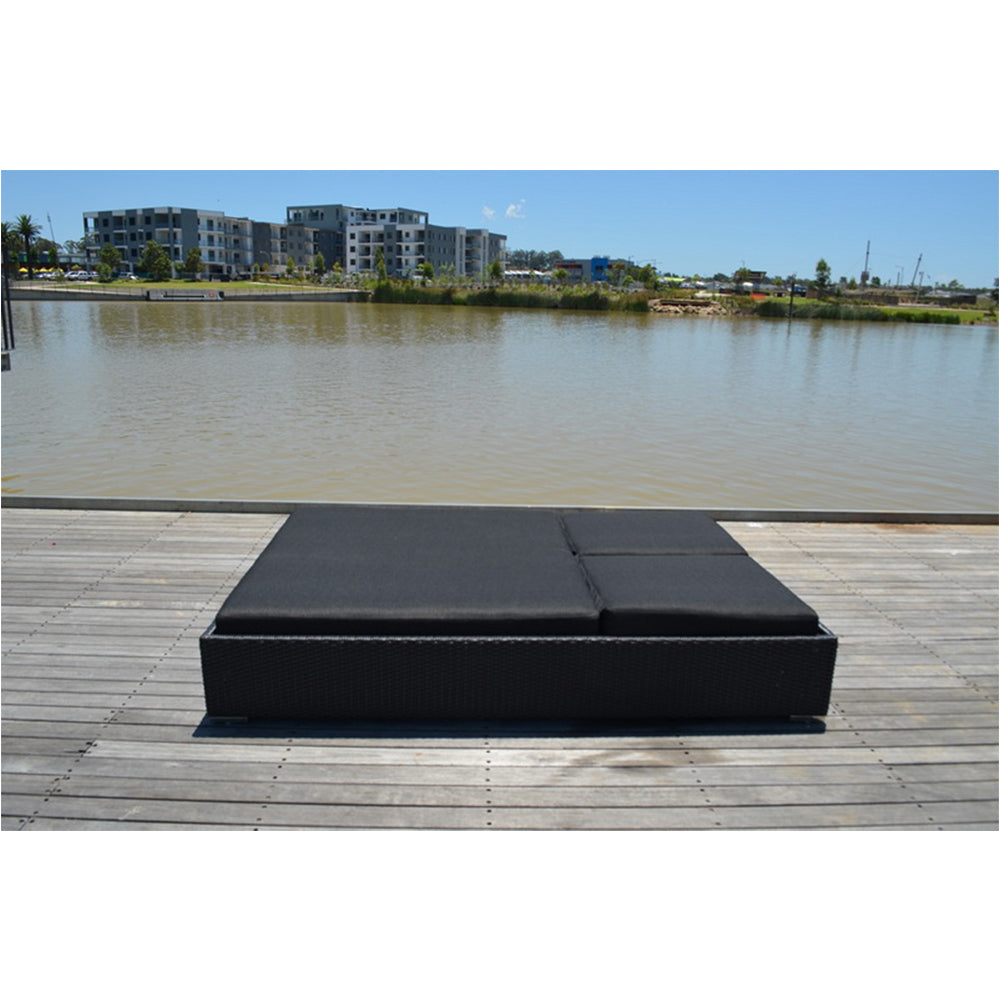 Breeze Outdoor Wicker Double Sun Lounge with Adjustable Back Rests