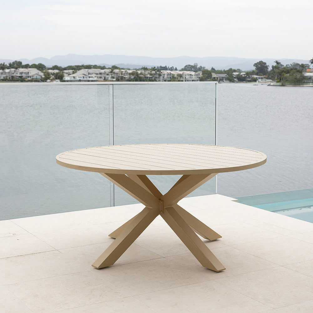 Houston Outdoor 1.5m Round Aluminium Dining Table