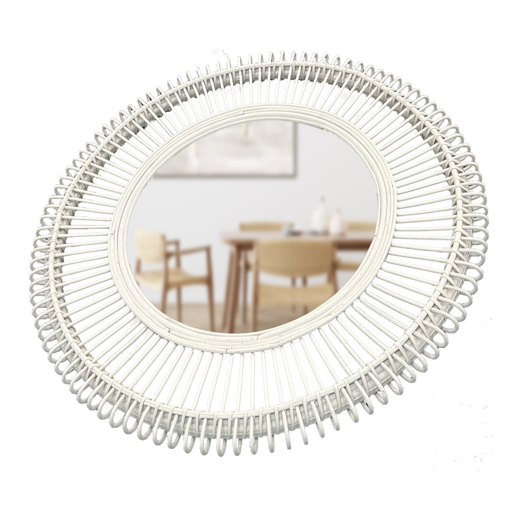 Julia Hamptons Rattan 70cm Round Mirror