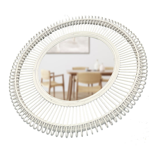 Julia Hamptons Rattan 70cm Round Mirror
