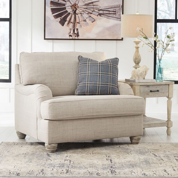 Isabelle Traemore 1 Seater Large Fabric Arm Chair with Ottoman