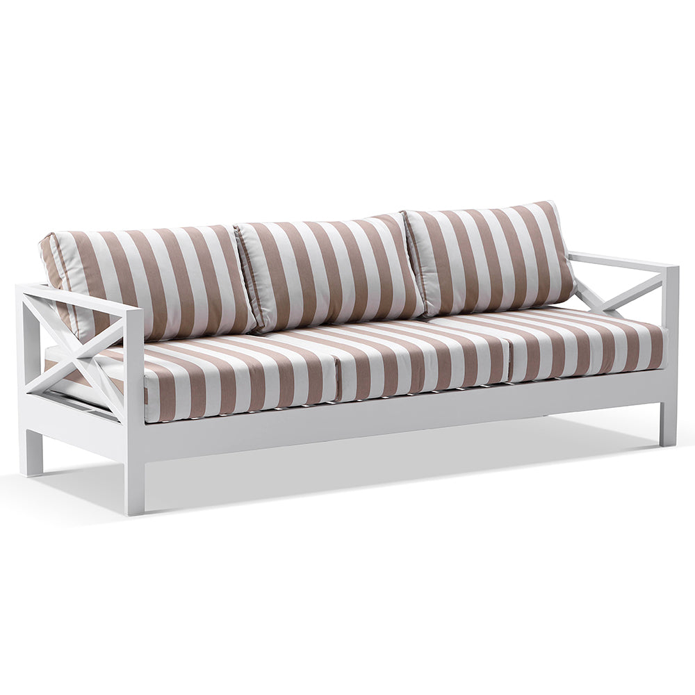 Kansas 3 seater Outdoor Aluminium Lounge in Sunbrella