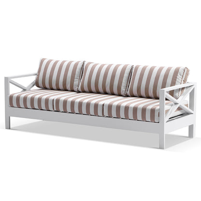 Kansas 3+2+1+1 seater Outdoor Aluminium Lounge Set with Coffee Table in Sunbrella