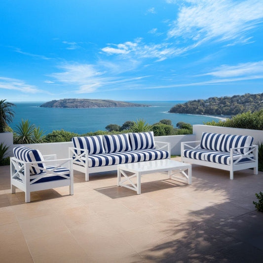 Kansas 3+2+1 seater Outdoor Aluminium Lounge Set with Coffee Table