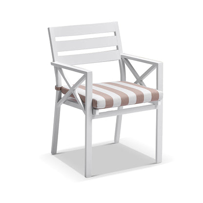 Kansas Outdoor Aluminium Dining Arm Chair in Sunbrella