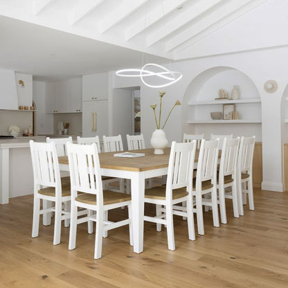 Leura Belle Large Rustic 12 Seater Dining Table and Chairs Setting