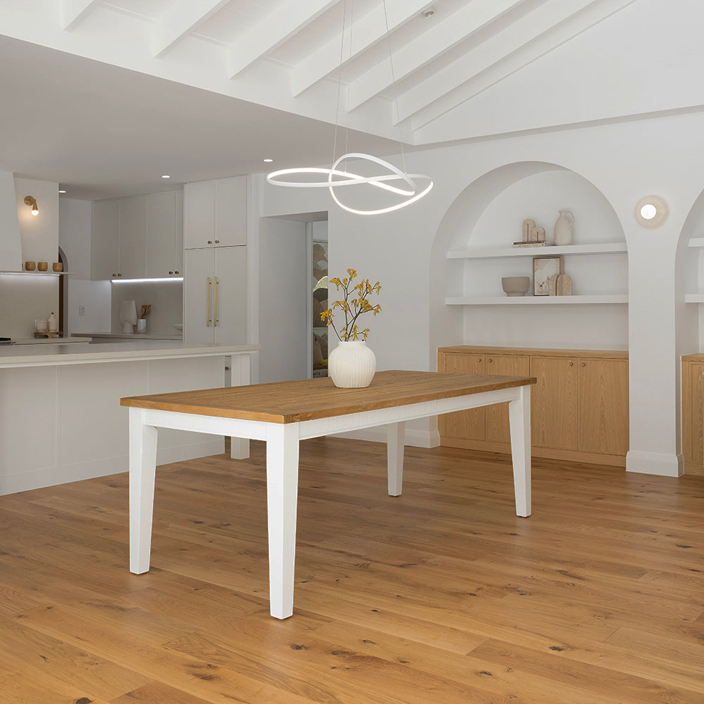 Leura Belle Rustic 8 Seater Rectangle Dining Table and Chairs Setting