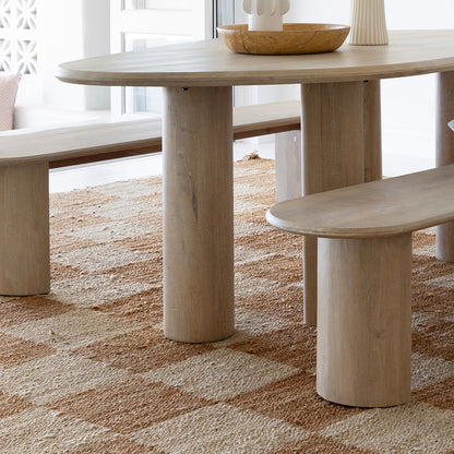 Nambucca Indoor 2m Table with 2 x Kirribilli benches Dining Set