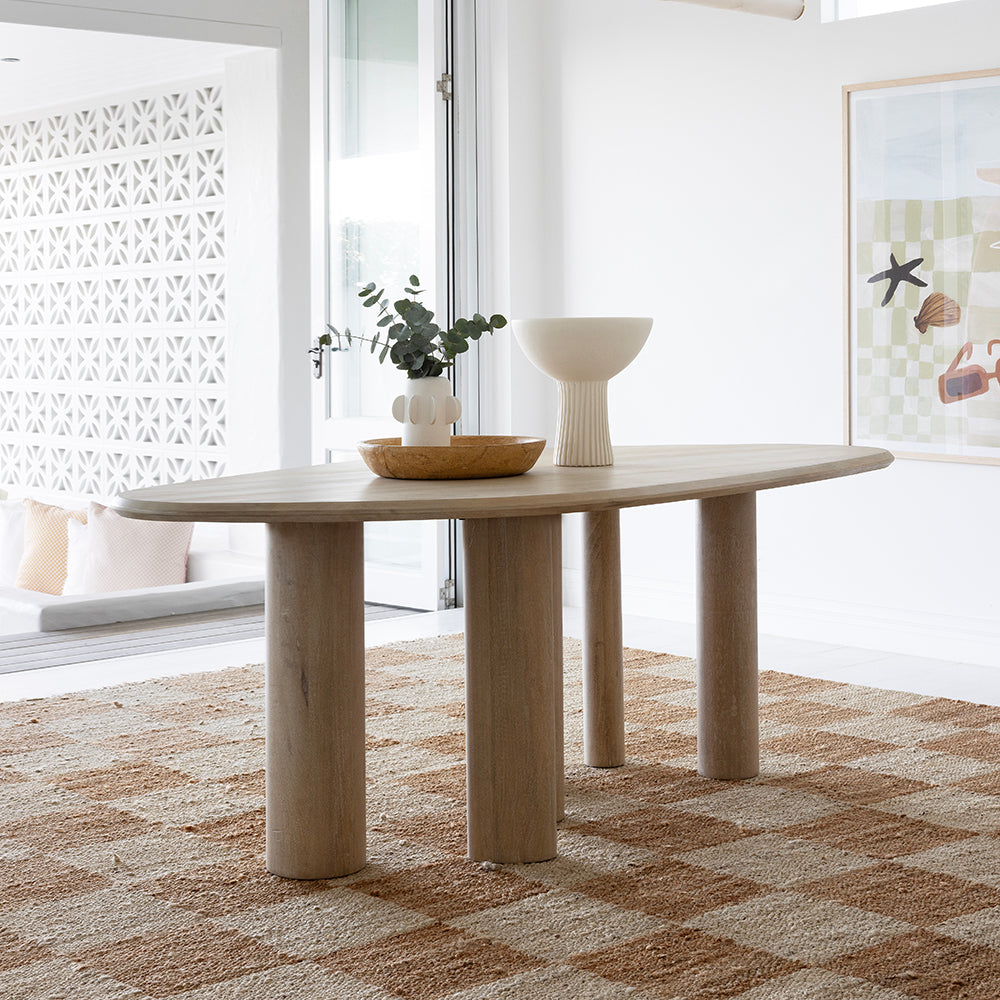 Nambucca Indoor 2m Table with 2 x Kirribilli benches Dining Set