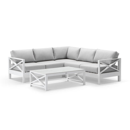 Kansas Package A - Outdoor Aluminium Corner Modular Lounge Set with Coffee Table