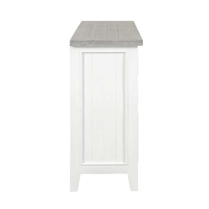 Ashton Buffet Sideboard in Brushed White with Grey Timber Top