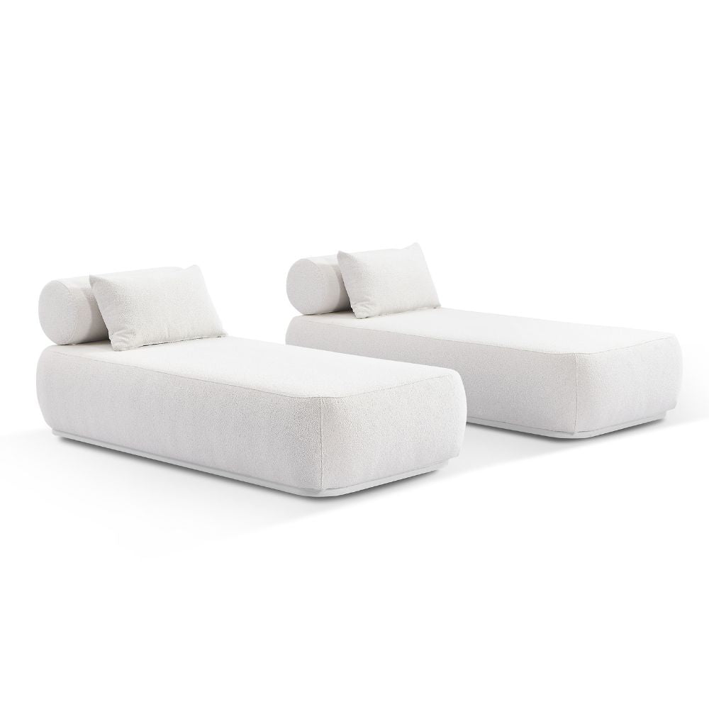 Norfolk Outdoor Aluminium Single Sun Lounge Set with Side Table