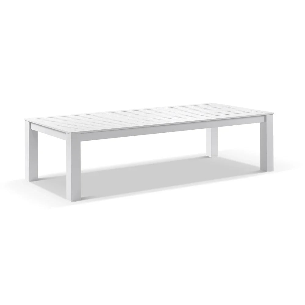 Santorini 2.5 Outdoor Rectangle Aluminium Dining Table with 8 Watego Malawi Style Chairs