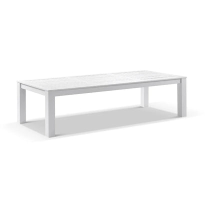 Santorini 2.5 Outdoor Rectangle Aluminium Dining Table with 8 Watego Malawi Style Chairs