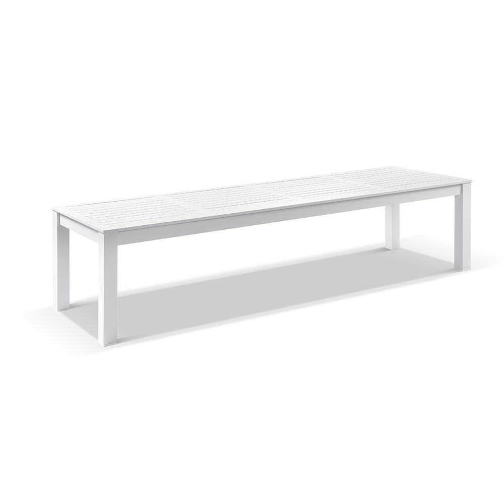 Santorini 3.55 Outdoor Rectangle Aluminium Dining Table with 12 Watego Malawi Style Chairs