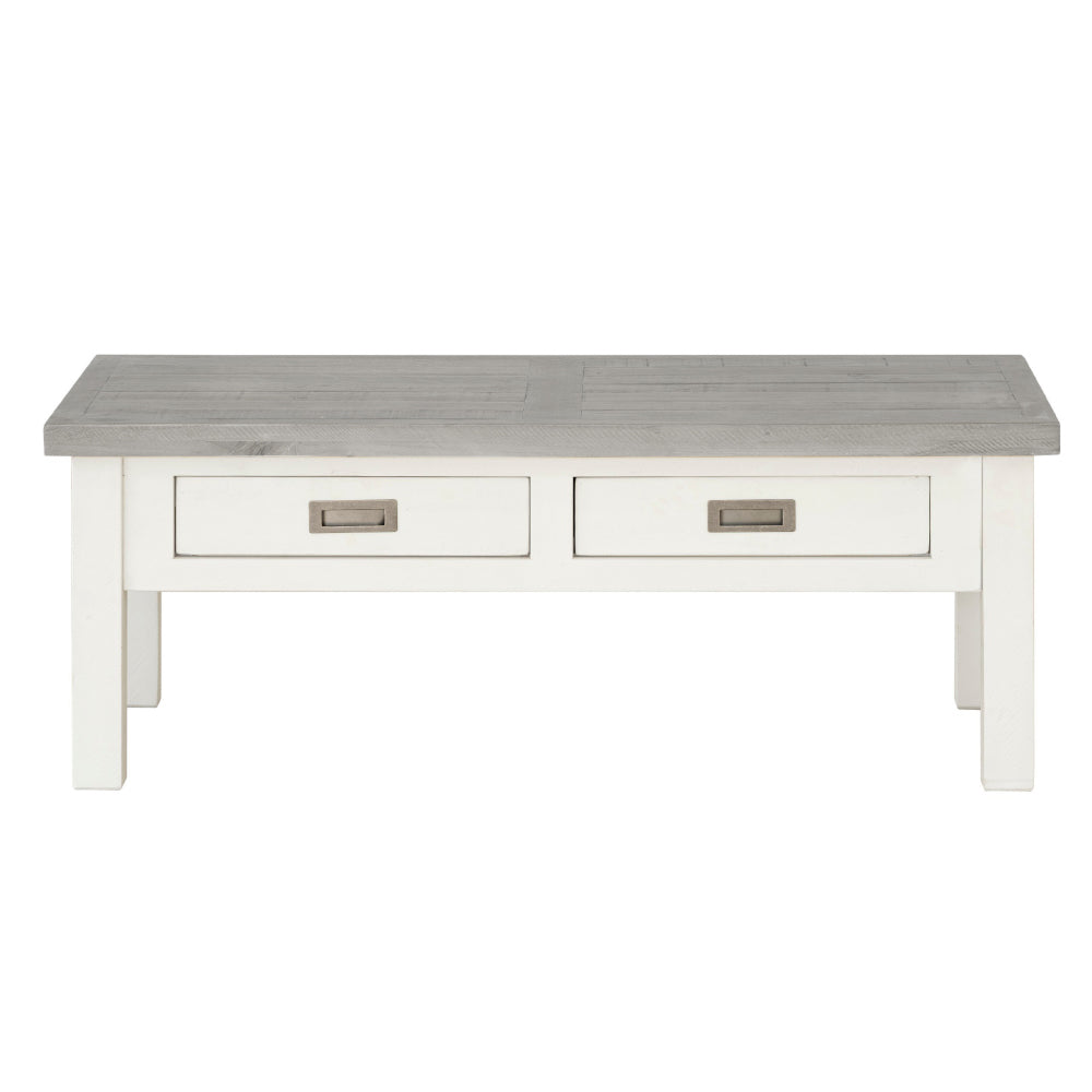 Ashton Rectangle Indoor Timber Coffee Table in Brushed with Wooden Top