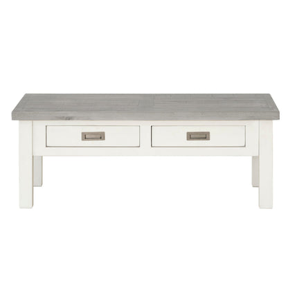 Ashton Rectangle Indoor Timber Coffee Table in Brushed with Wooden Top