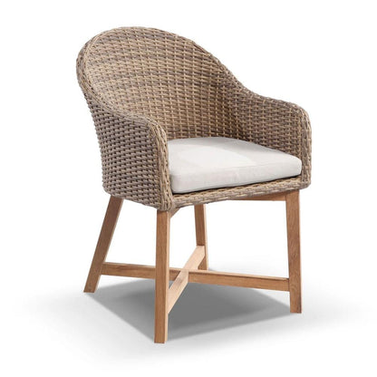 Plantation 6 with Coastal Outdoor Wicker Dining Chairs
