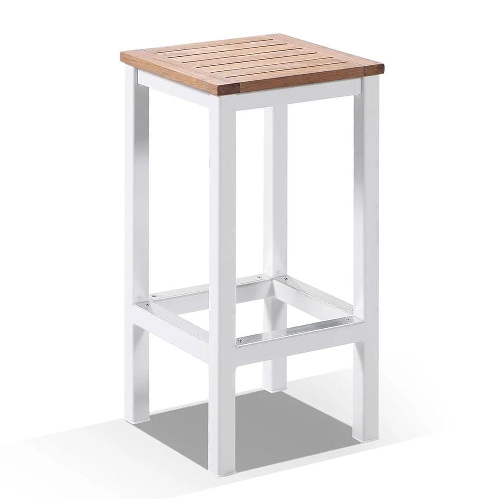 Balmoral Outdoor Aluminium and Teak Bar Stool
