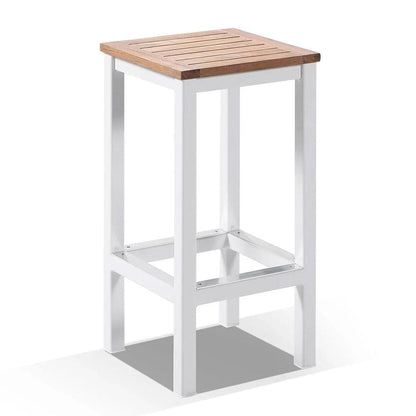 Balmoral Outdoor Aluminium and Teak Bar Stool