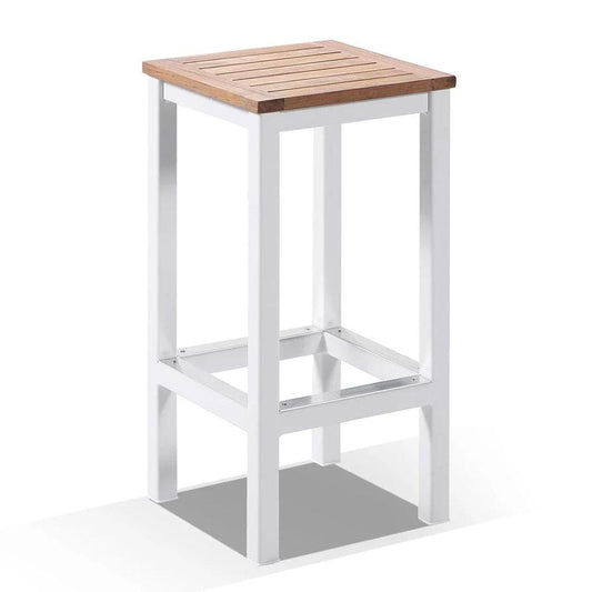 Balmoral Outdoor Aluminium and Teak Bar Stool
