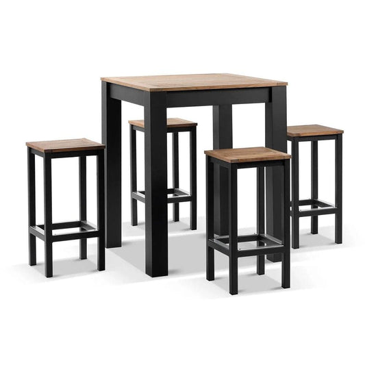 Balmoral 4 seater Square Teak Top Aluminium Bar Setting