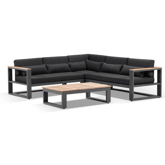 Balmoral Package A Outdoor Aluminium and Teak Lounge Setting with Coffee Table