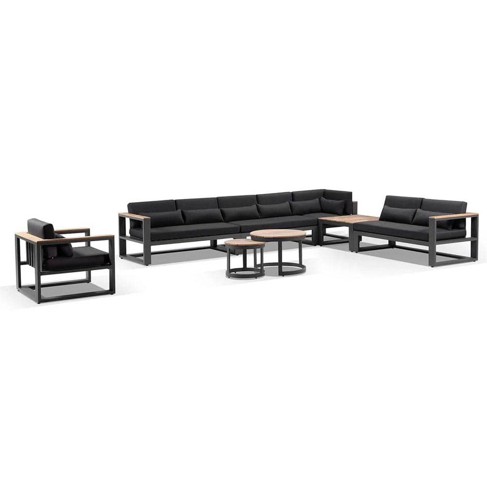 Balmoral Package E Outdoor Aluminium and Teak Lounge Setting with Coffee Table
