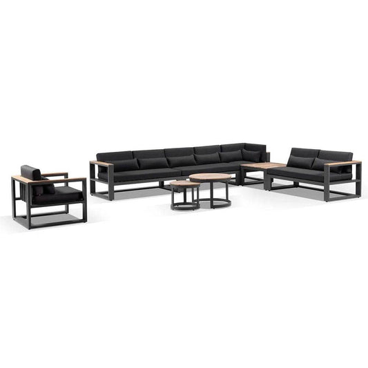 Balmoral Package E Outdoor Aluminium and Teak Lounge Setting with Coffee Table