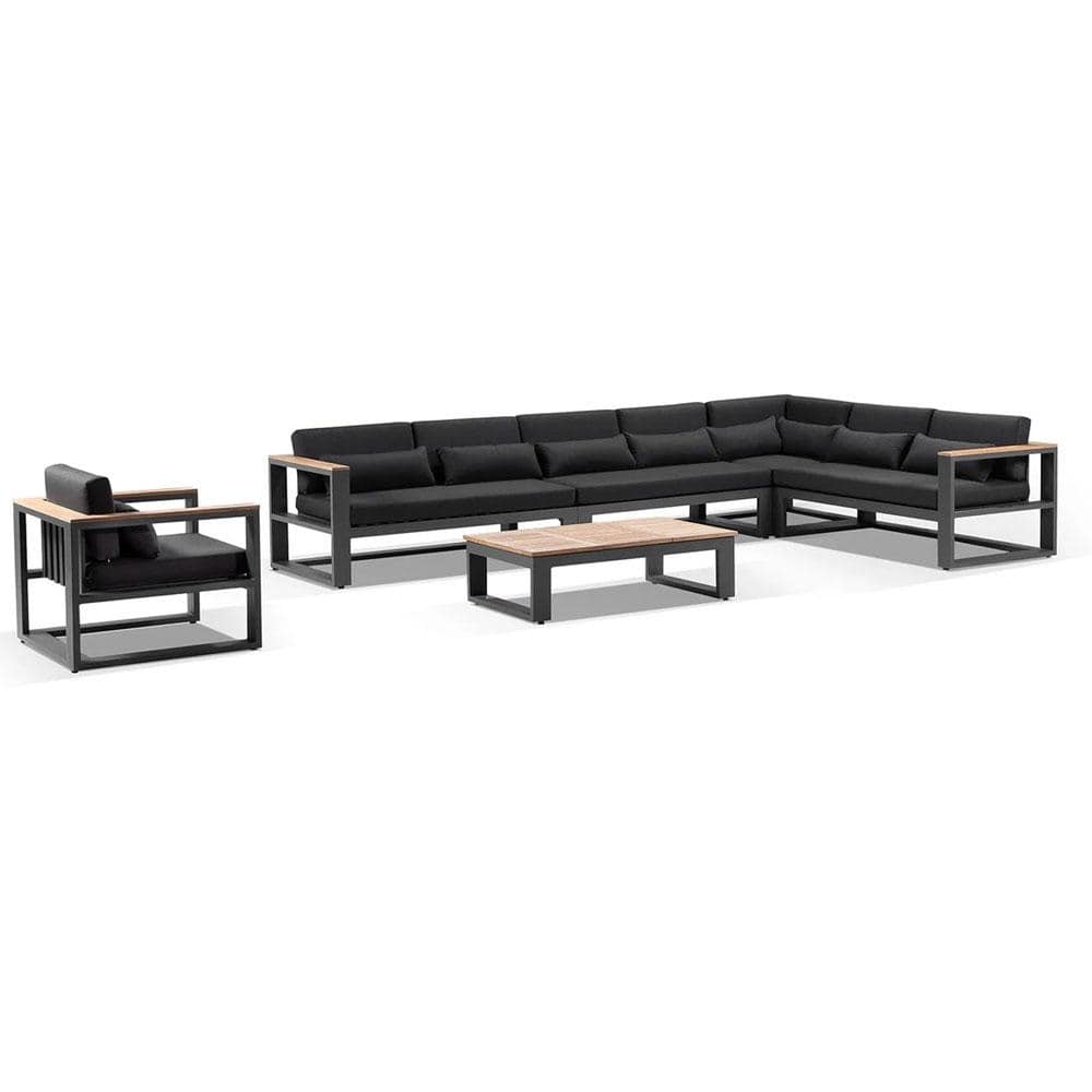 Balmoral Package C Outdoor Aluminium and Teak Lounge Setting with Coffee Table