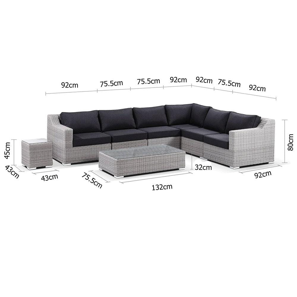 Milano Package D - Outdoor Wicker Modular Corner Lounge with Coffee Table