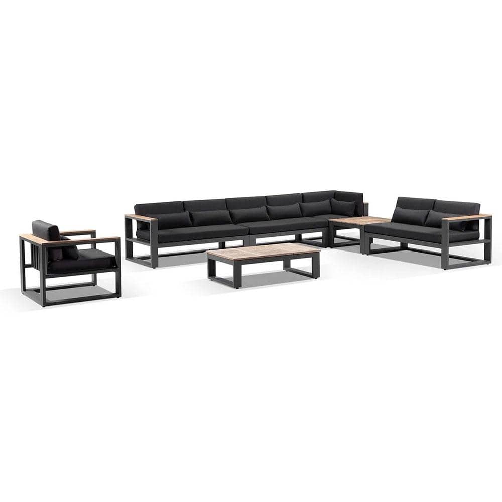 Balmoral Package D Outdoor Aluminium and Teak Lounge Setting with Coffee Table
