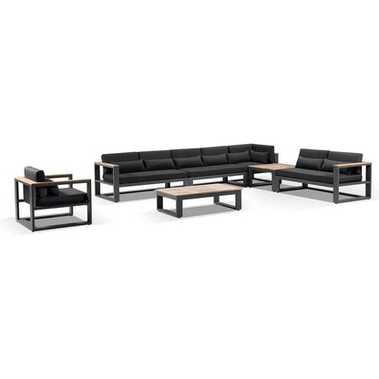 Balmoral Package D Outdoor Aluminium and Teak Lounge Setting with Coffee Table