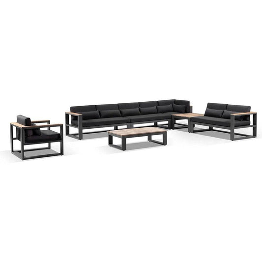 Balmoral Package D Outdoor Aluminium and Teak Lounge Setting with Coffee Table