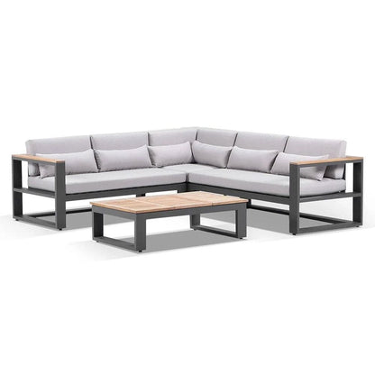 Balmoral Package B Outdoor Aluminium and Teak Lounge Setting with Coffee Table