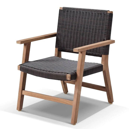 Hamilton Outdoor Wicker and Teak Table and Chairs Balcony Set