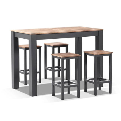 Balmoral 4 Seater Teak Top and Aluminium Patio Bar Setting