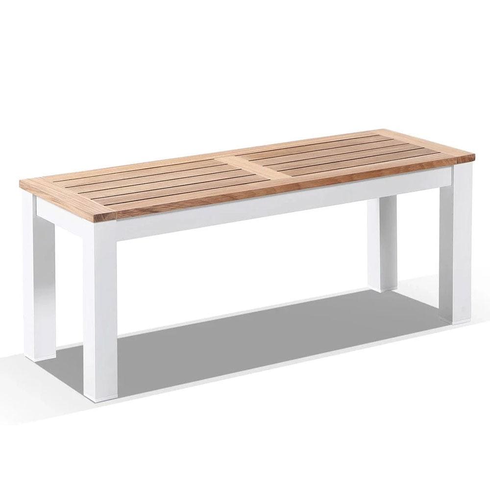 Balmoral 1.1m Outdoor Teak Timber and Aluminium Bench Seat