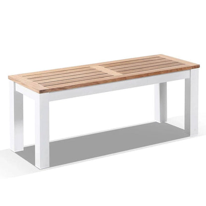Balmoral 1.1m Outdoor Teak Timber and Aluminium Bench Seat