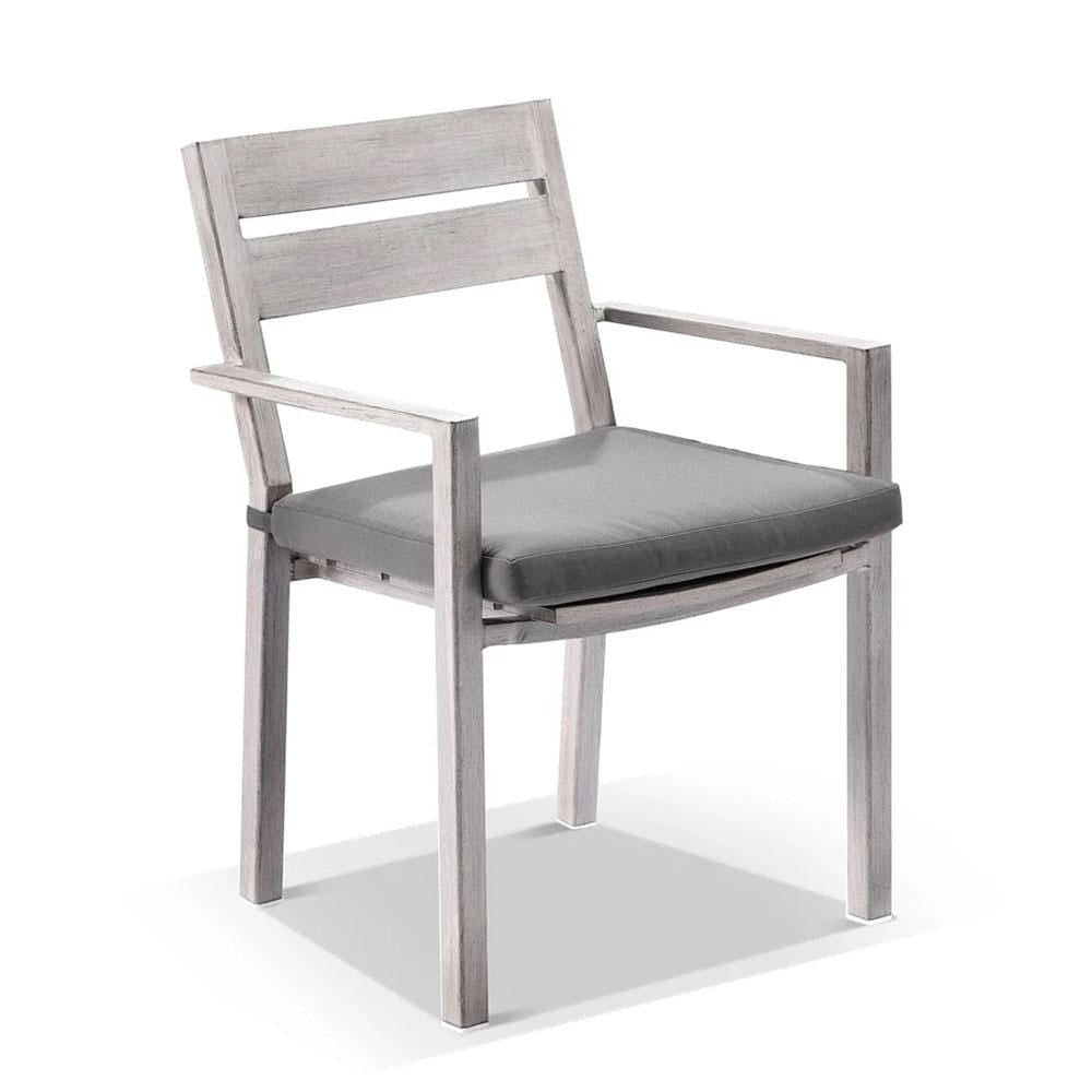 Aged Teak look Santorini Aluminium Dining Chair