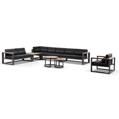 Balmoral Package E Outdoor Aluminium and Teak Lounge Setting with Coffee Table